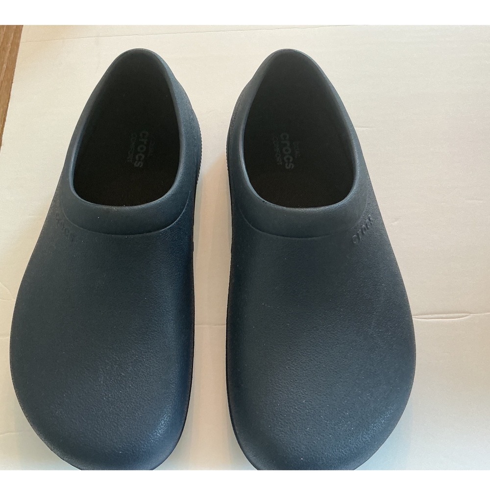 Crocs On-The-Clock Work Clog Black Slip Resistant Shoes Mens 8 Womens 10 205073
